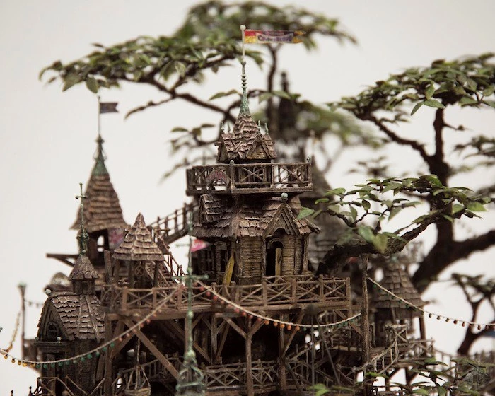 Chiêm ngưỡng kiệt tác lâu đài cây bonsai đẹp như cổ tích